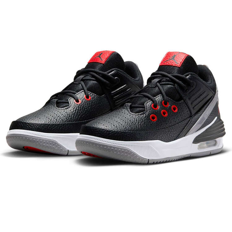 Jordan Max Aura 5 GS Kids Basketball Shoes, Black/Red, rebel_hi-res