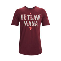 Under Armour Mens Project Rock Outlaw Mana Tee Red S, , rebel_hi-res