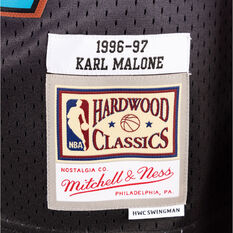 Utah Jazz Karl Malone 1996/17 Mens Reloaded 2.0 Swingman Jersey, Black, rebel_hi-res