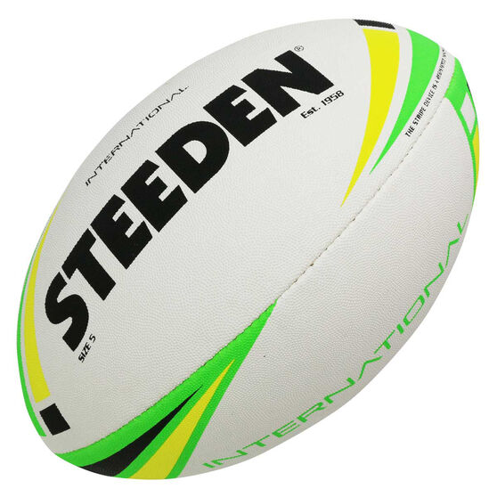 Steeden International Rugby League Ball, White / Multi, rebel_hi-res