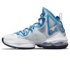 Nike LeBron 19 Kids Basketball Shoes White/Blue US 4, White/Blue, rebel_hi-res