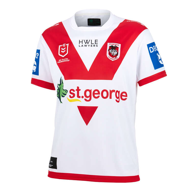 St. George Illawarra Dragons 2024 Mens Home Jersey White S, White, rebel_hi-res