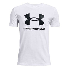 Under Armour Boys Sportstyle Logo Tee White/Black XS XS, White/Black, rebel_hi-res