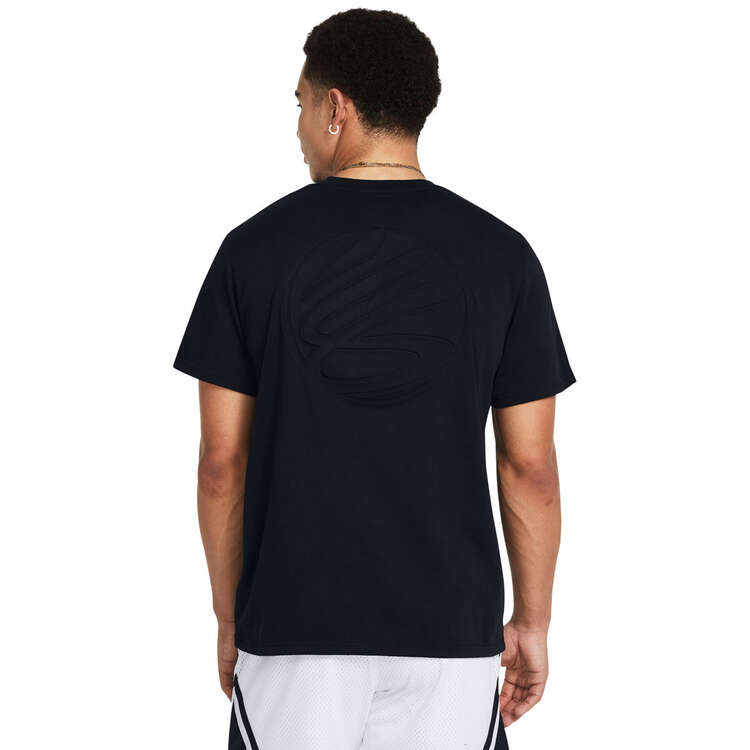 Under Armour Mens Curry Emboss Heavyweight Tee, Black, rebel_hi-res
