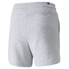 Puma Womens Essentials High Waist Shorts Grey XS, Grey, rebel_hi-res