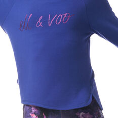 Ell & Voo Girls Amanda LS Relaxed Crew Sweatshirt Blue 4 4, Blue, rebel_hi-res