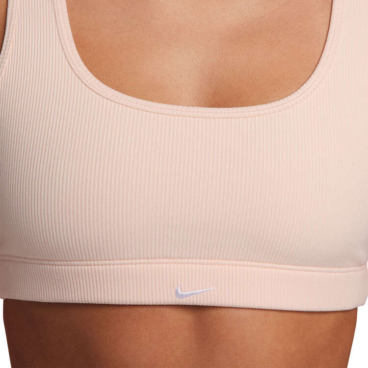 Nike Womens Dri-FIT Alate All U Ribbed Sports Bra, Pink, rebel_hi-res