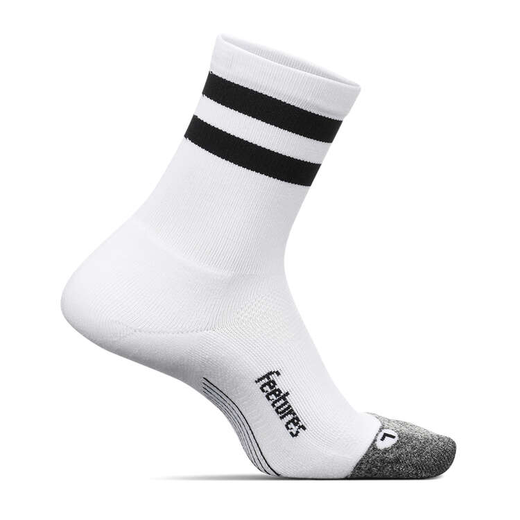 Feetures Elite Light Cushion Mini Crew Socks White M - WMN 7-9.5/MEN6-8.5, White, rebel_hi-res