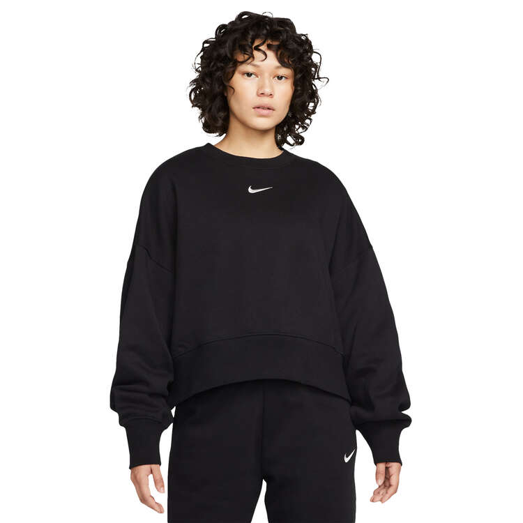 Nike Womens Phoenix Oversized Sweatshirt Black XS, Black, rebel_hi-res