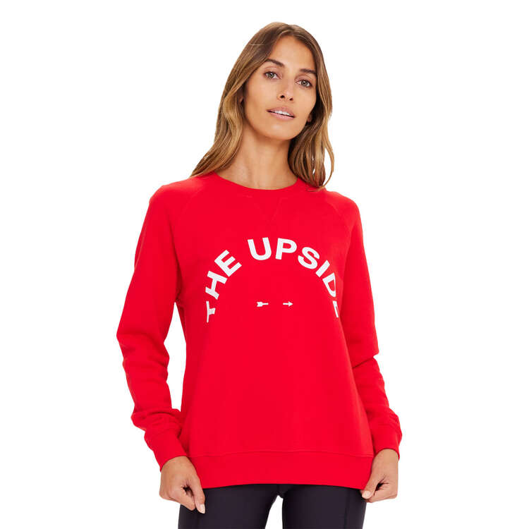 The Upside Womens Newport Crew Sweatshirt, Red, rebel_hi-res