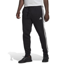 adidas Mens 3 Stripes Tapered Track Pants Black XS, Black, rebel_hi-res