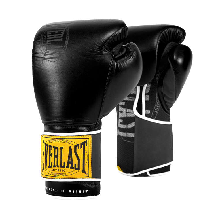 Everlast 1910 Classic Training Boxing Gloves Black 12oz, Black, rebel_hi-res