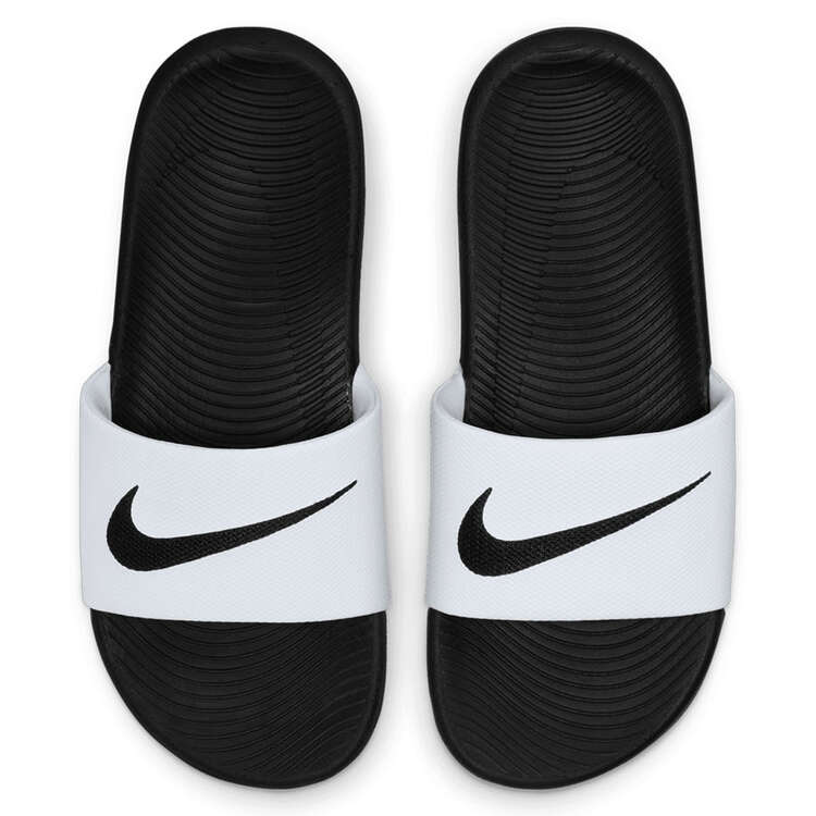 Nike Kids Kawa Slides, White/Black, rebel_hi-res