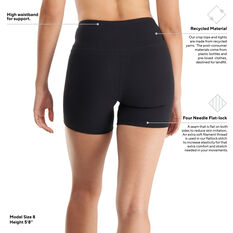 Ell & Voo Womens Essentials 5 Inch Shorts, Black, rebel_hi-res