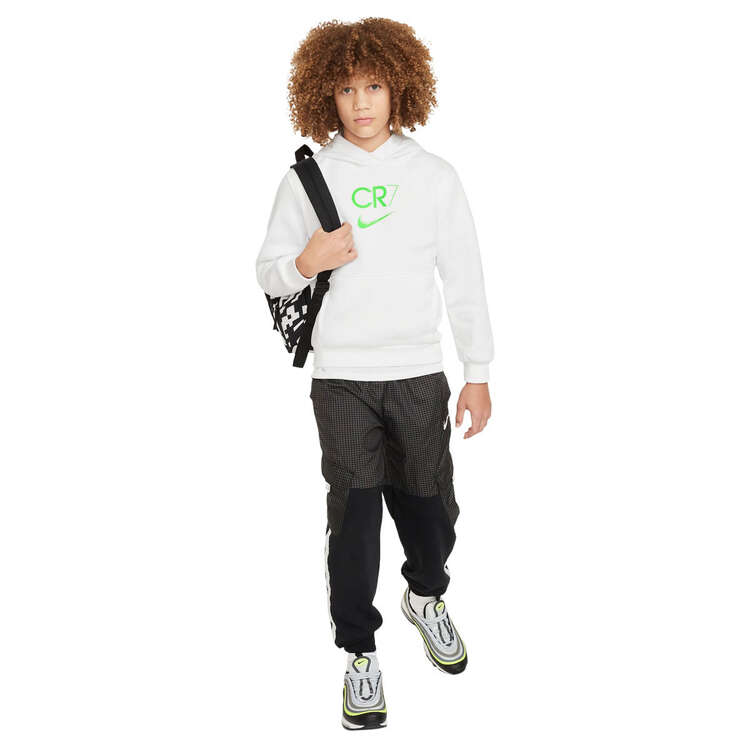 Nike Kids CR7 Club Fleece Football Hoodie, White/Green, rebel_hi-res