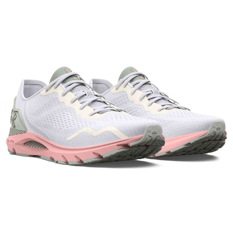 Under Armour HOVR Sonic 6 Womens Running Shoes, White/Olive, rebel_hi-res