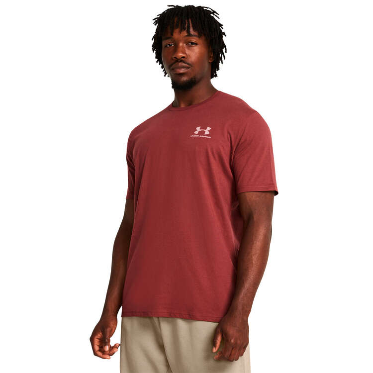 Under Armour Mens Sportstyle Left Chest Tee, Rust, rebel_hi-res