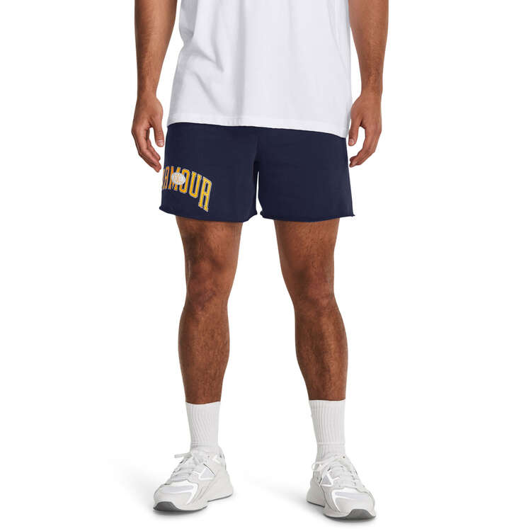 Under Armour UA Rival Terry 6-inch Shorts, Navy, rebel_hi-res
