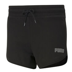 Puma Womens Modern Basics 3in High Waist Shorts Black XS, Black, rebel_hi-res