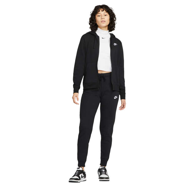 Nike Womens Sportswear Club Fleece Full-Zip Hoodie, Black, rebel_hi-res
