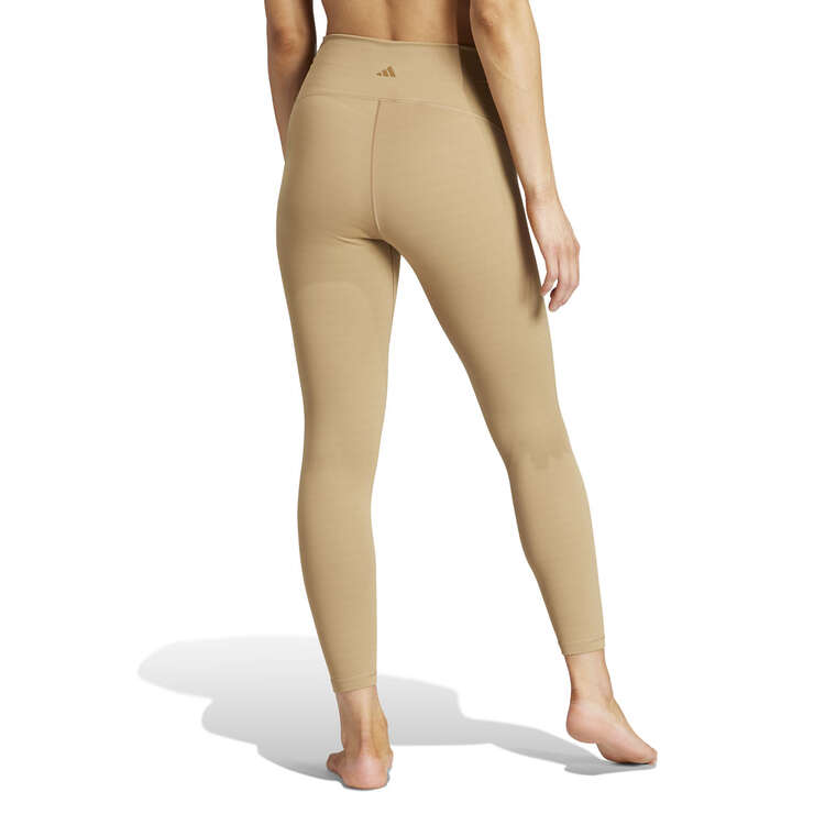 adidas Womens Yoga Studio Luxe Crossover Waistband 7/8 Tights Beige XS, Beige, rebel_hi-res