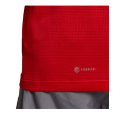 adidas Mens Run Icon Full Reflective 3-Stripes Long Sleeve Tee, Red, rebel_hi-res
