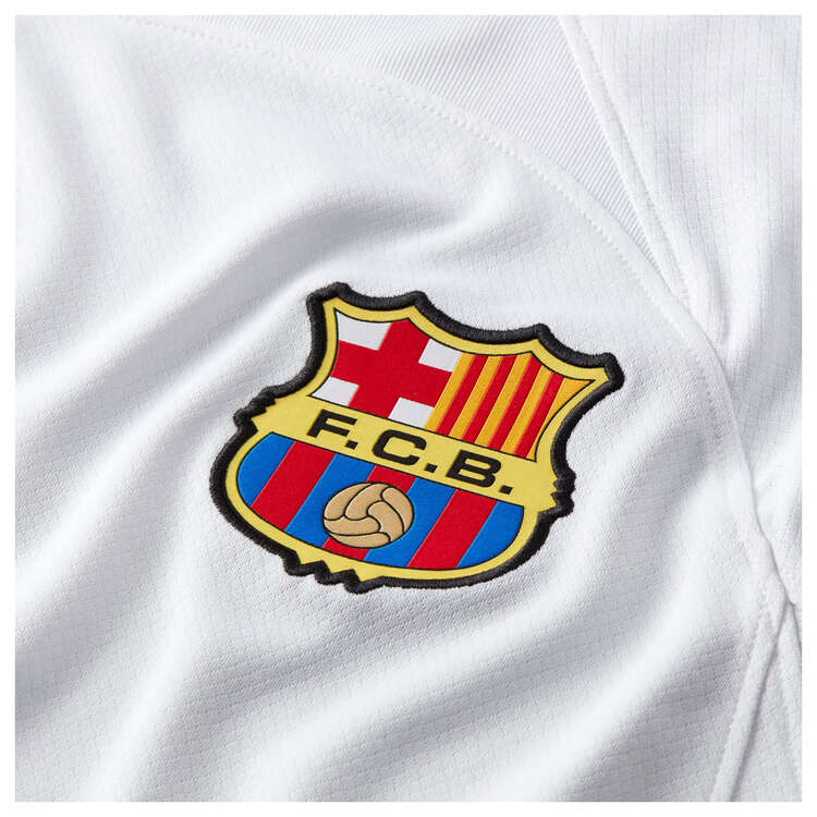 Nike FC Barcelona 2023/24 Stadium Away Football Jersey, White, rebel_hi-res