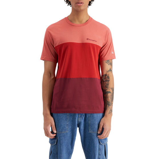 Champion Mens Rochester Colour Mix Tee, Red, rebel_hi-res