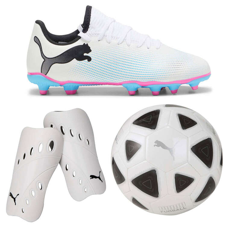 Puma Future Kids Boots, Soccer Ball & White Shin Guard Set, , rebel_hi-res