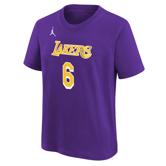 Los Angeles Lakers LeBron James 2021/22 Kids Statement Tee, Purple, rebel_hi-res