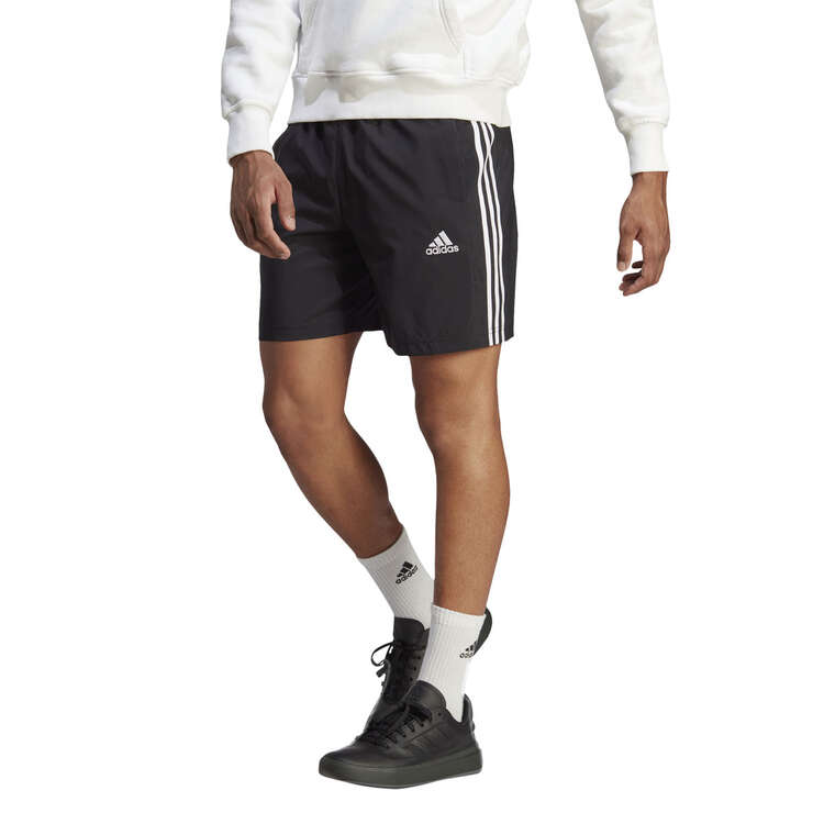 adidas Mens AEROREADY Essentials 3-Stripes Shorts Black/White XS, Black/White, rebel_hi-res