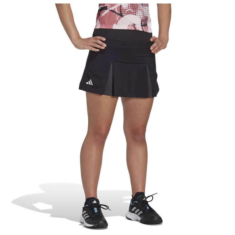 adidas Womens Club Tennis Pleatskirt Black XS, Black, rebel_hi-res