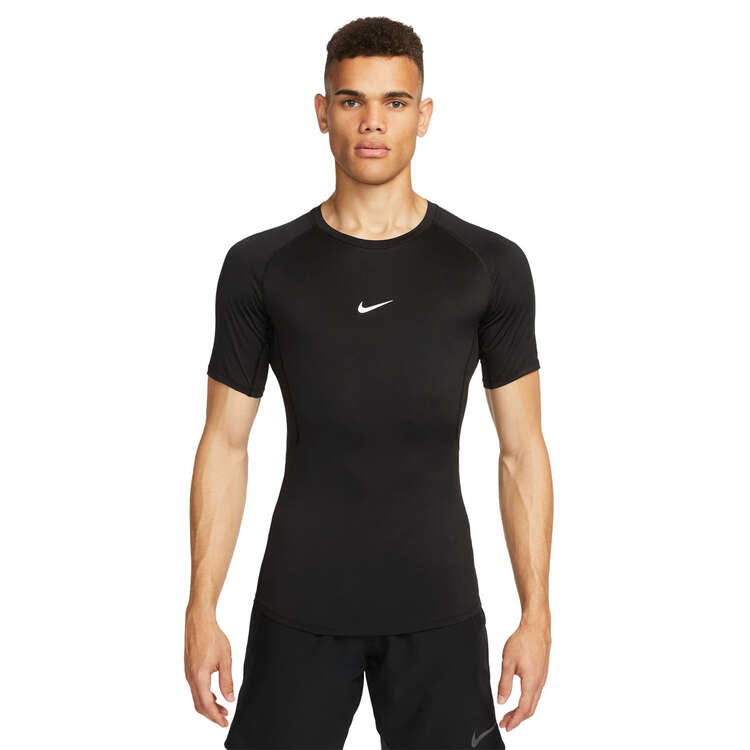 Nike Pro Mens Dri-FIT Tight Fitness Tee Black S, Black, rebel_hi-res