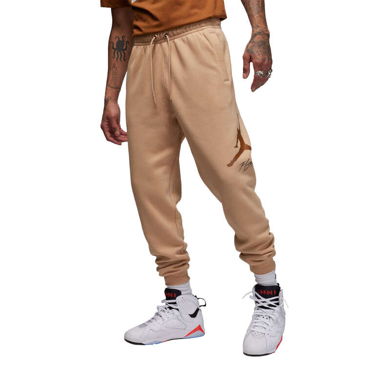 Jordan Essentials Mens Fleece Baseline Pants Beige S, Beige, rebel_hi-res