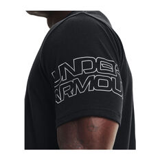 Under Armour Mens UA ABC Camo Fill Big Logo Tee, Black, rebel_hi-res
