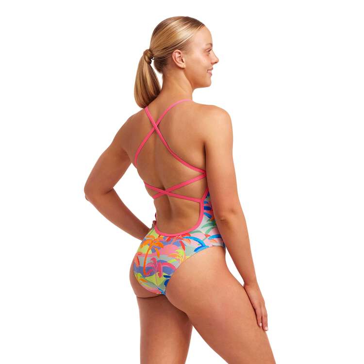 Funkita Womens Strapped In One Piece Swimsuit, Pokapalm, rebel_hi-res