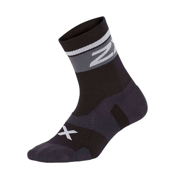 2XU Vectr Cushion Crew Socks, Black, rebel_hi-res