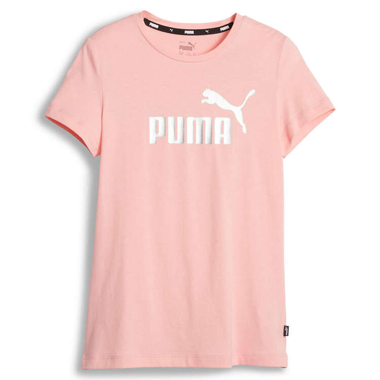 Puma Girls Essential Plus Logo Tee, Pink, rebel_hi-res