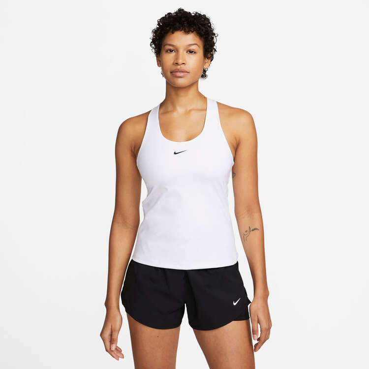 Nike Womens Swoosh Medium-Support Padded Sports Bra Tank, White, rebel_hi-res