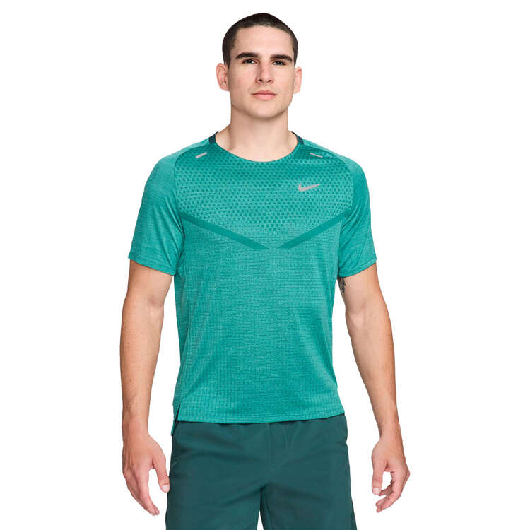 Nike Mens Tech Knit Dri-FIT ADV Running Tee Green S, Green, rebel_hi-res