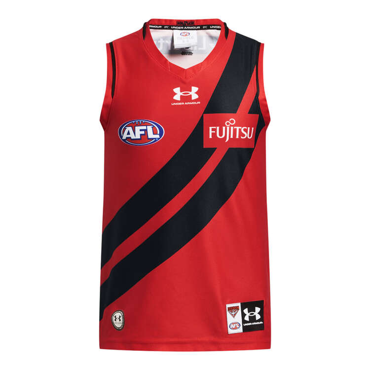 Essendon Bombers 2024 Kids Away Guernsey Red XS, Red, rebel_hi-res