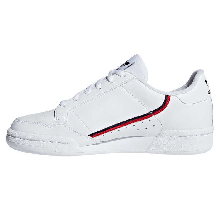 adidas Originals Continental 80 GS Kids Casual Shoes White/Red US 5, White/Red, rebel_hi-res