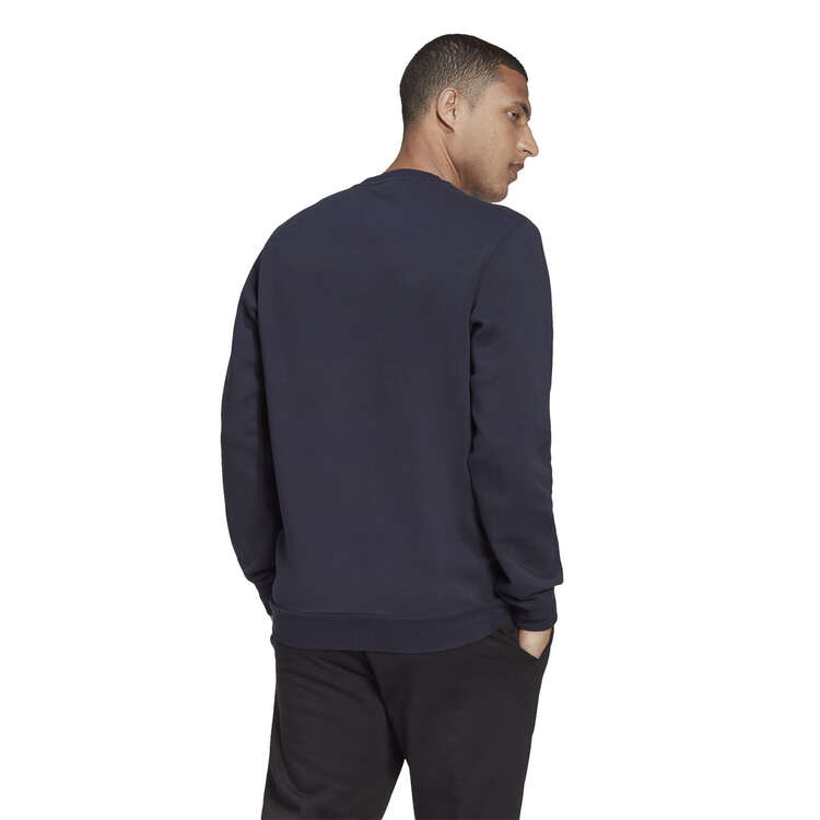 adidas Mens Essentials Feelcozy Sweatshirt Navy/White XS, Navy/White, rebel_hi-res