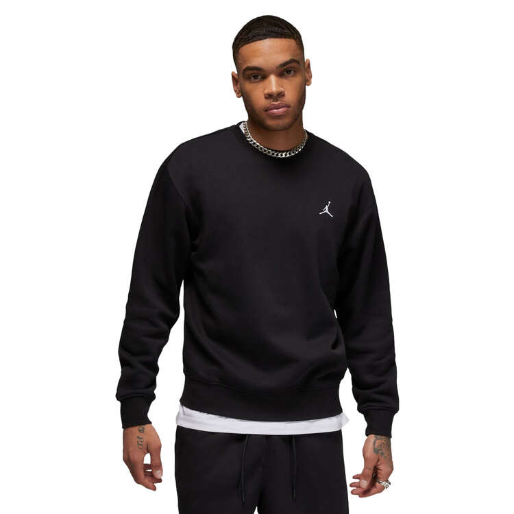 Jordan Mens Brooklyn Fleece Crewneck Sweatshirt Black S, Black, rebel_hi-res