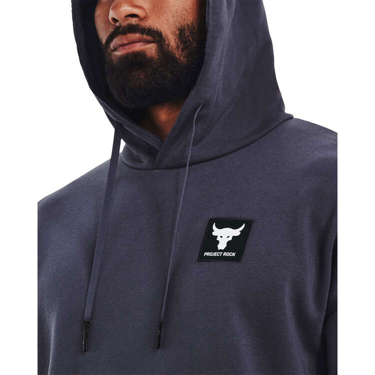 Under Armour Project Rock Mens Heavyweight Pullover Hoodie Grey L, Grey, rebel_hi-res