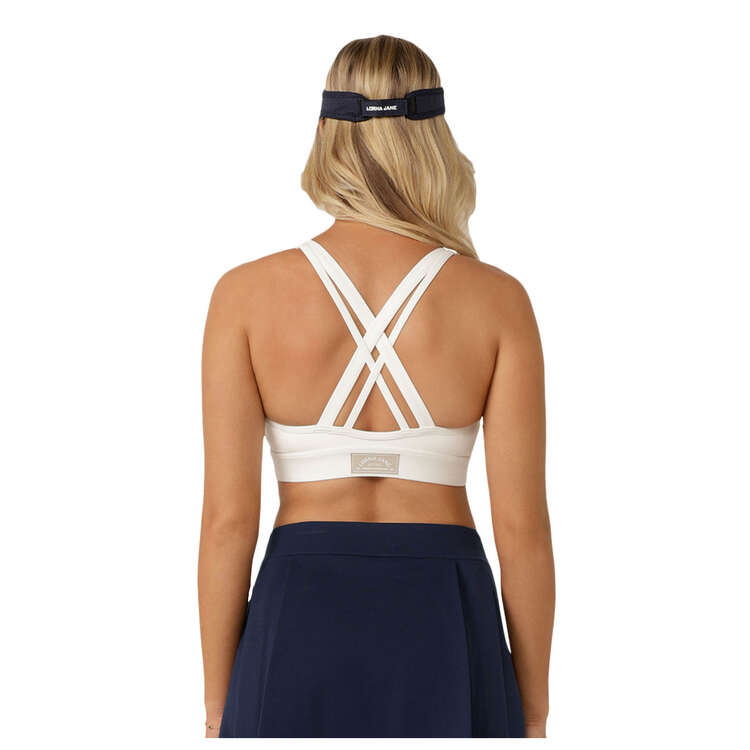 Lorna Jane Womens Topspin All Day Support Sports Bra, White, rebel_hi-res