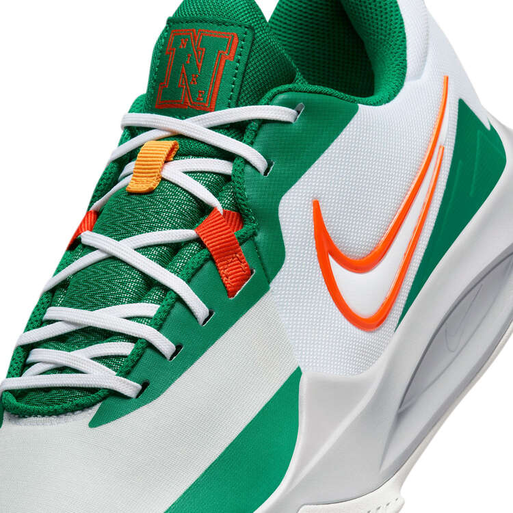 Nike Precision 6 Basketball Shoes, White/Green, rebel_hi-res