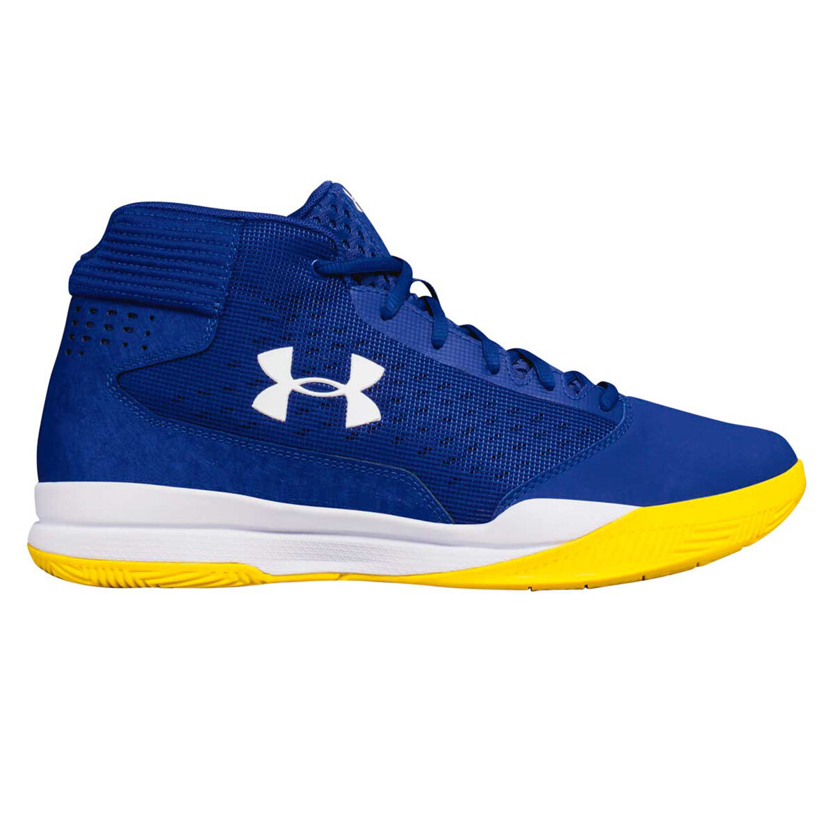 blue and yellow under armour basketball shoes