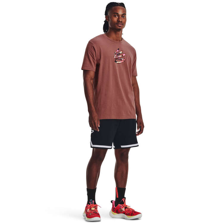 Under Armour Mens Curry Comic Fill Tee, Red/Black, rebel_hi-res