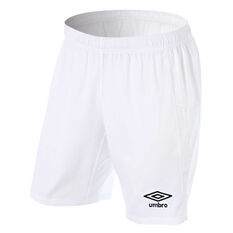 Umbro Kids Junior League Knit Shorts White 6, White, rebel_hi-res